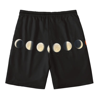 Blood Moon Lunar Phase Print Men's Swim Trunks
