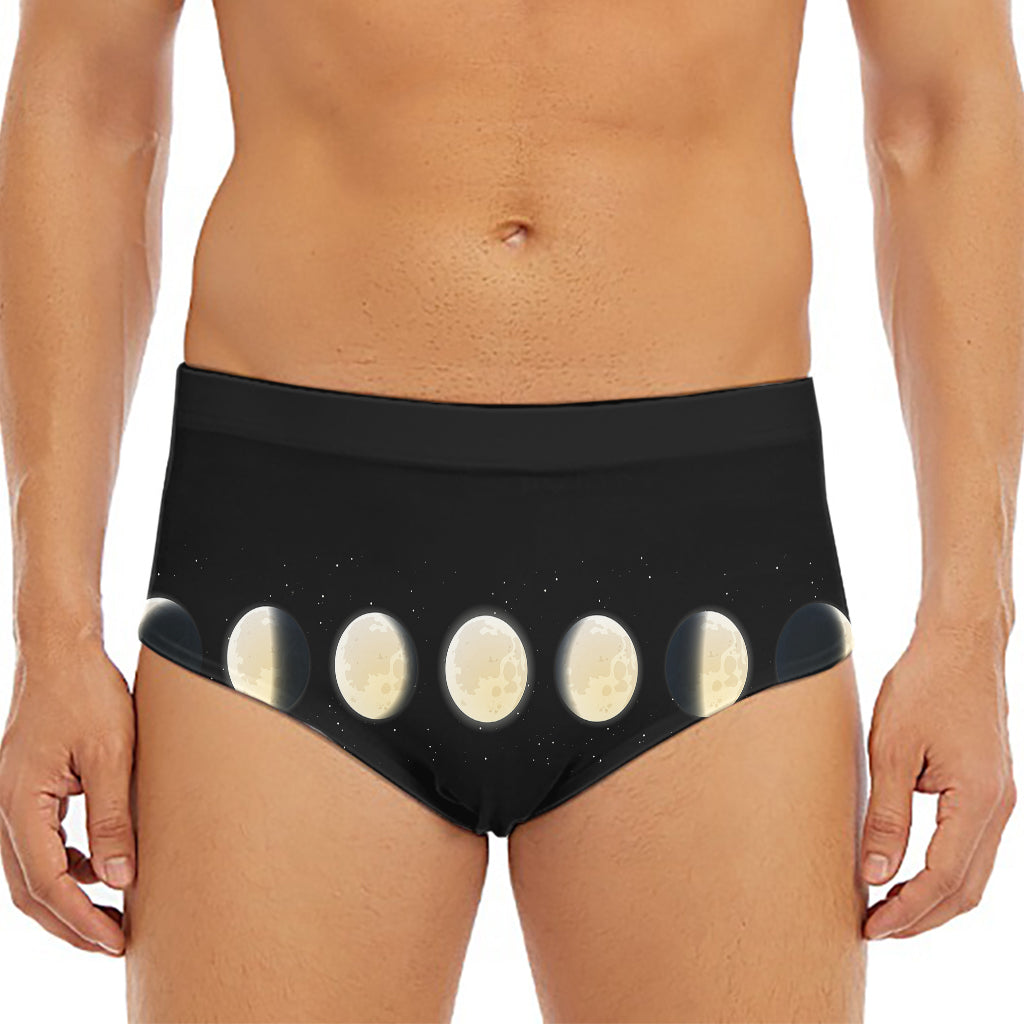 Blood Moon Lunar Phase Print Men's Triangle Swim Briefs
