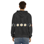 Blood Moon Lunar Phase Print Men's Velvet Pullover Hoodie