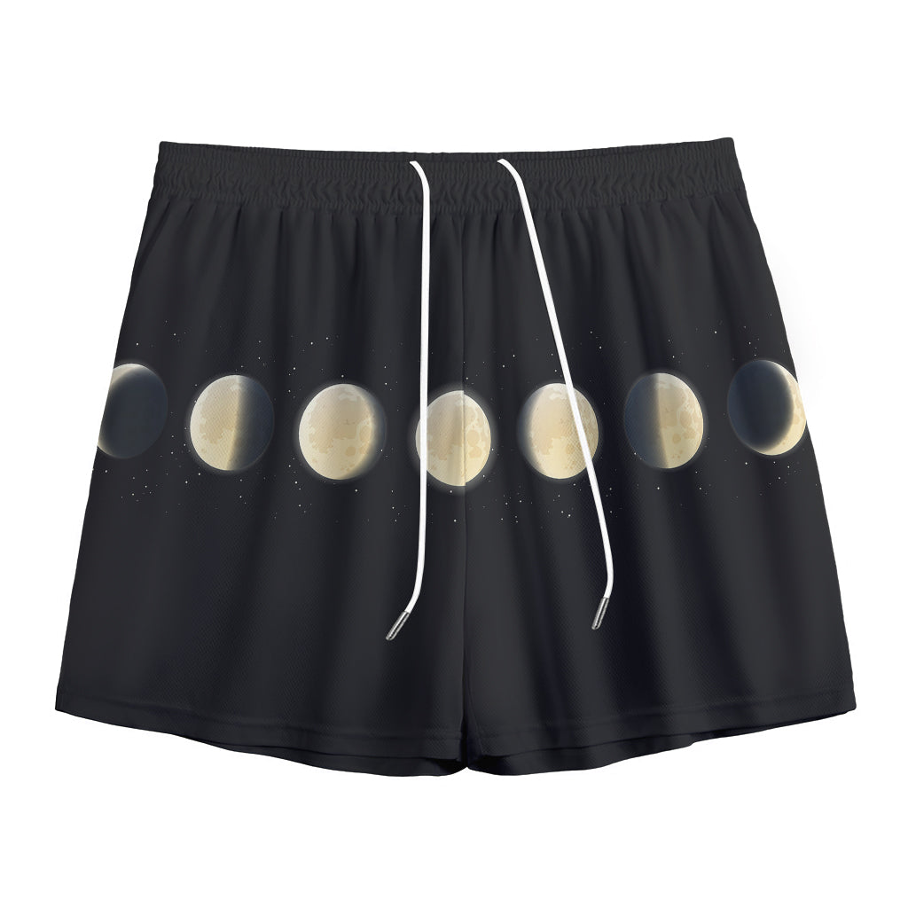 Blood Moon Lunar Phase Print Mesh Shorts