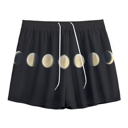 Blood Moon Lunar Phase Print Mesh Shorts