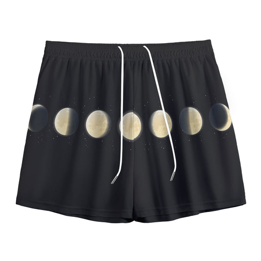 Blood Moon Lunar Phase Print Mesh Shorts