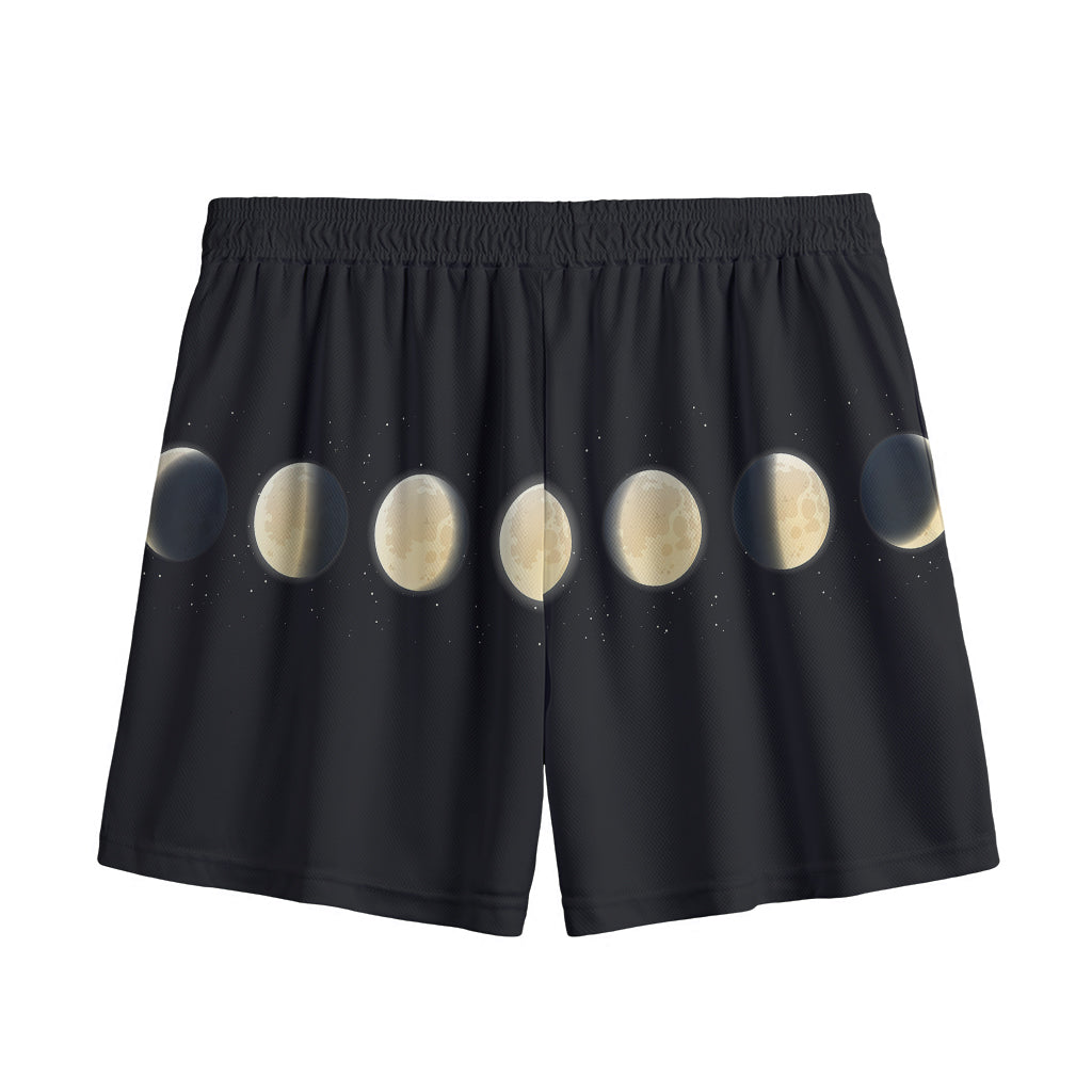 Blood Moon Lunar Phase Print Mesh Shorts
