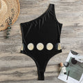 Blood Moon Lunar Phase Print One Shoulder Bodysuit