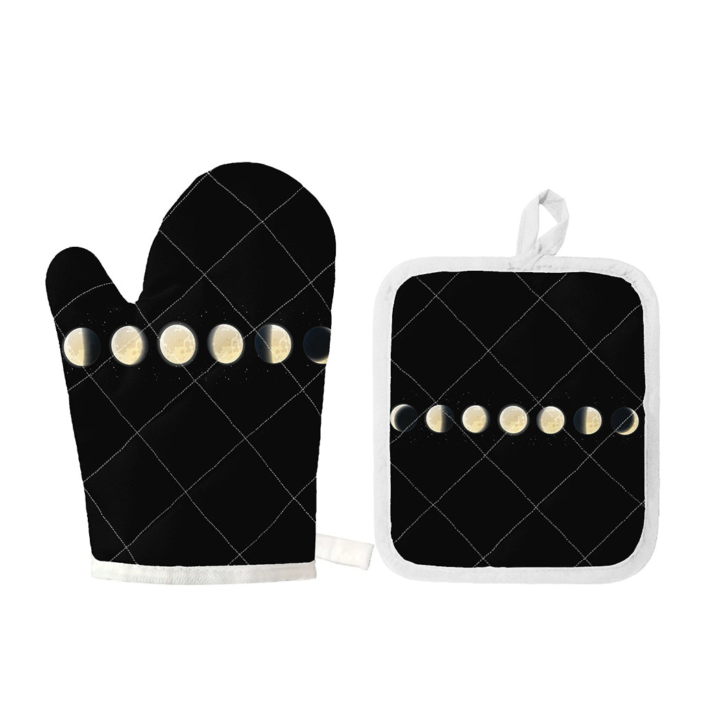 Blood Moon Lunar Phase Print Oven Mitt And Pot Holder Set