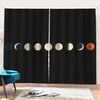 Blood Moon Lunar Phase Print Pencil Pleat Curtains