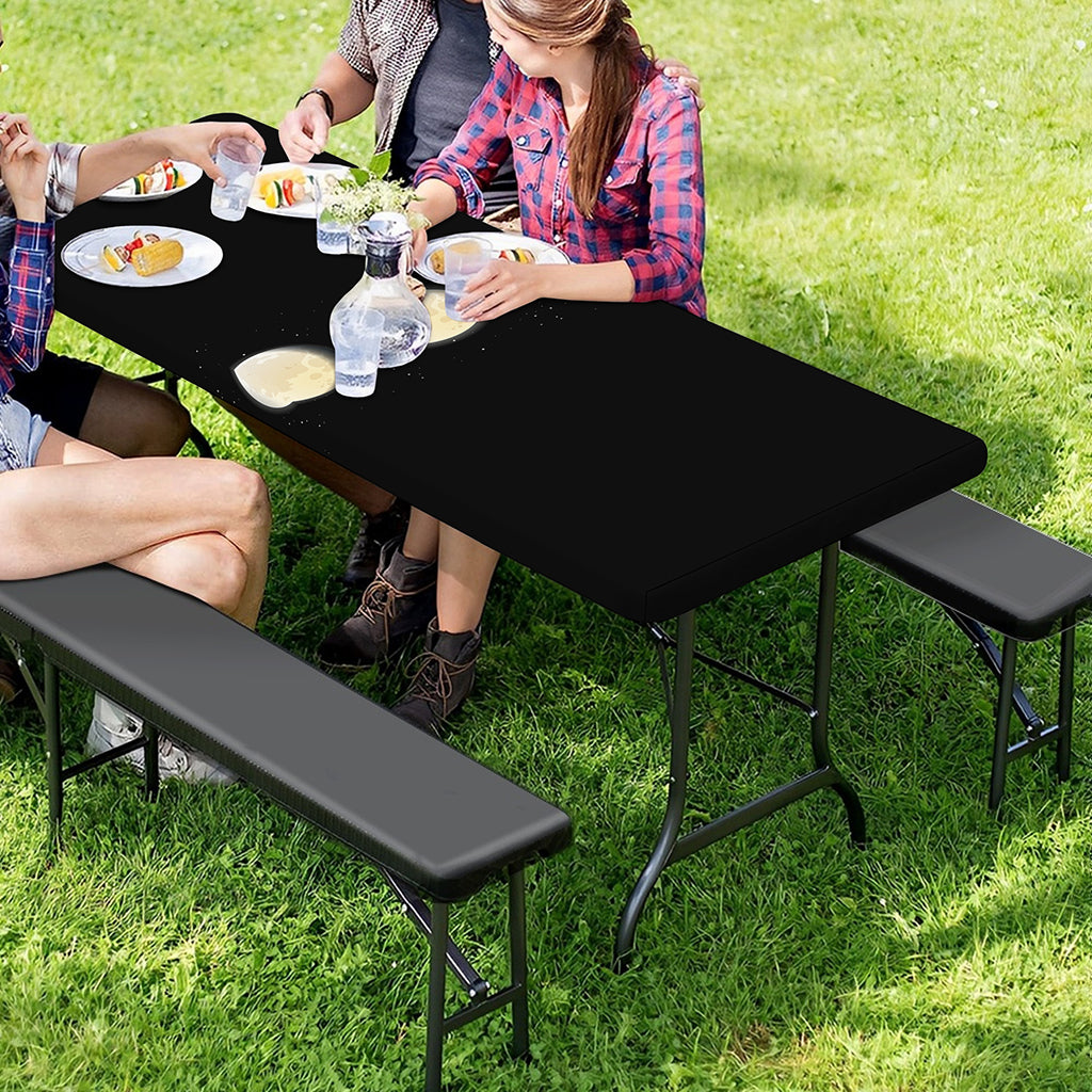 Blood Moon Lunar Phase Print Picnic Table Cover