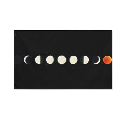 Blood Moon Lunar Phase Print Polyester Flag