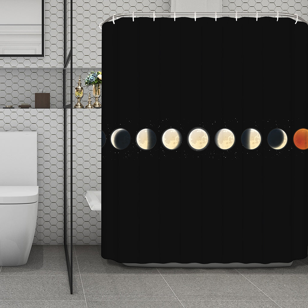 Blood Moon Lunar Phase Print Polyester Shower Curtain