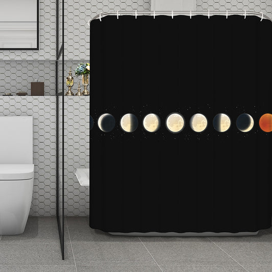 Blood Moon Lunar Phase Print Polyester Shower Curtain