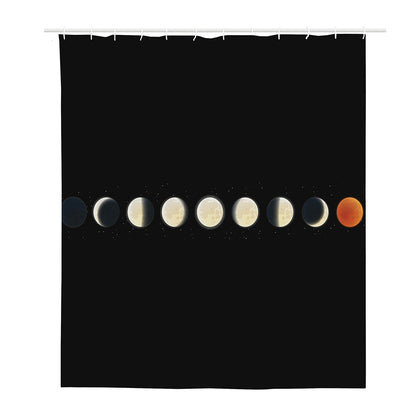 Blood Moon Lunar Phase Print Polyester Shower Curtain