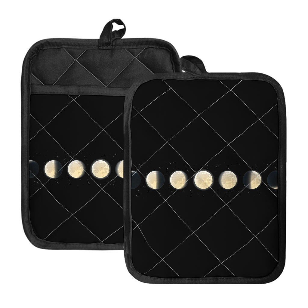 Blood Moon Lunar Phase Print Pot Holders With Pocket