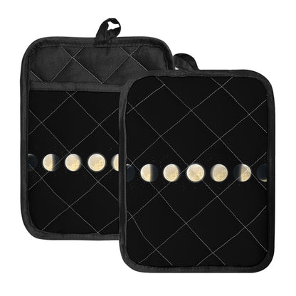 Blood Moon Lunar Phase Print Pot Holders With Pocket