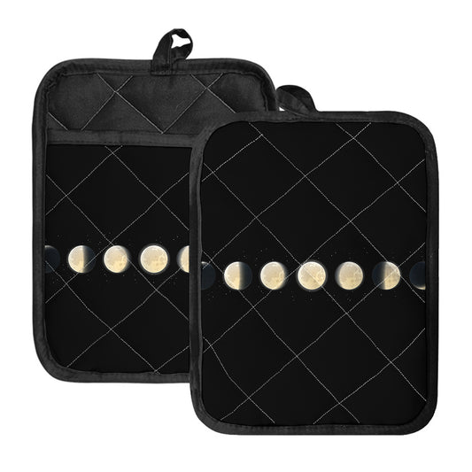 Blood Moon Lunar Phase Print Pot Holders With Pocket