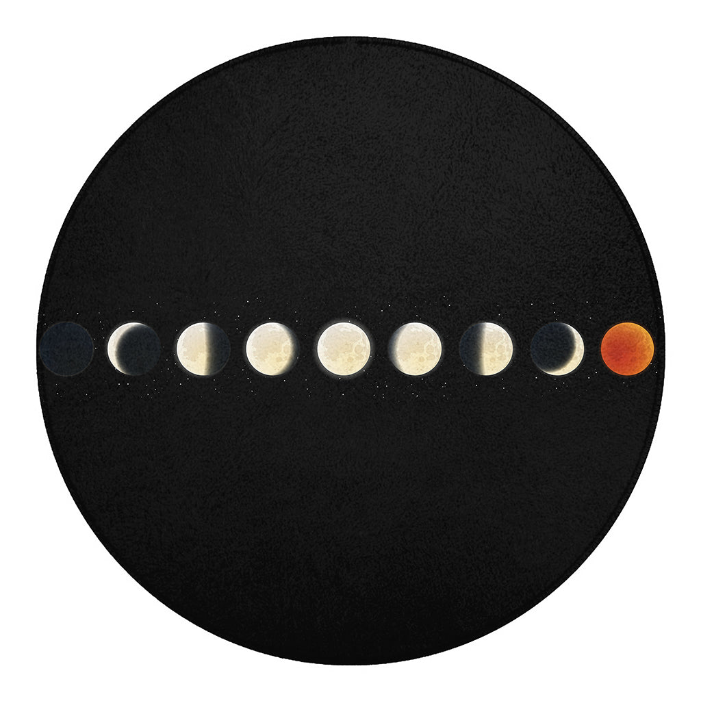 Blood Moon Lunar Phase Print Round Blanket