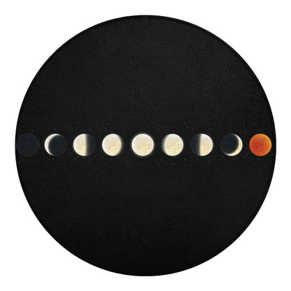 Blood Moon Lunar Phase Print Round Blanket