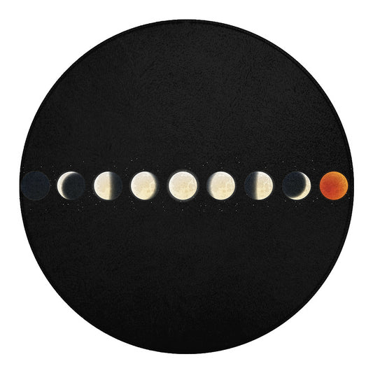 Blood Moon Lunar Phase Print Round Blanket