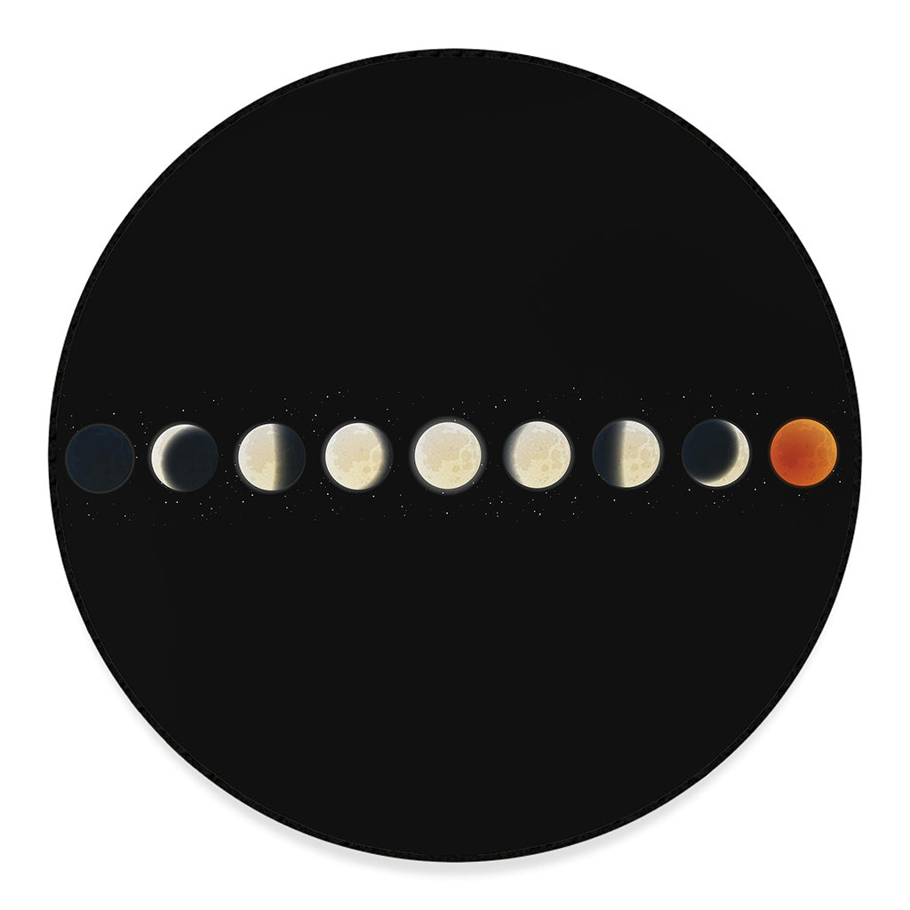 Blood Moon Lunar Phase Print Round Floor Mat