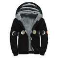 Blood Moon Lunar Phase Print Sherpa Lined Zip Up Hoodie