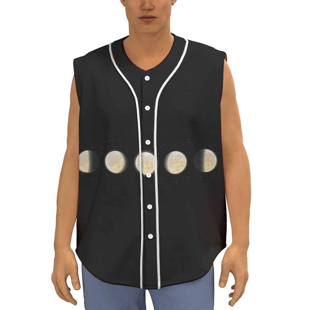 Blood Moon Lunar Phase Print Sleeveless Baseball Jersey
