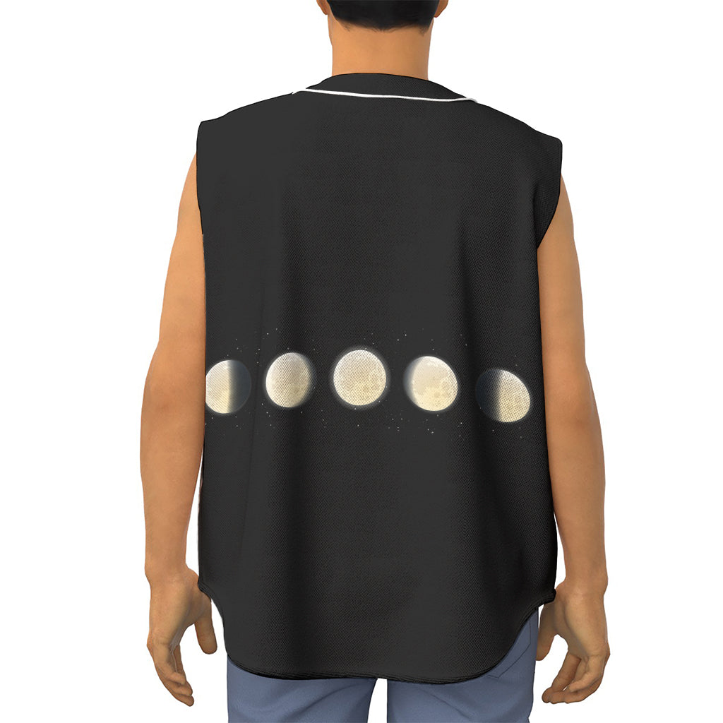 Blood Moon Lunar Phase Print Sleeveless Baseball Jersey