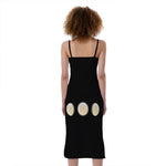 Blood Moon Lunar Phase Print Slim Fit Midi Cami Dress