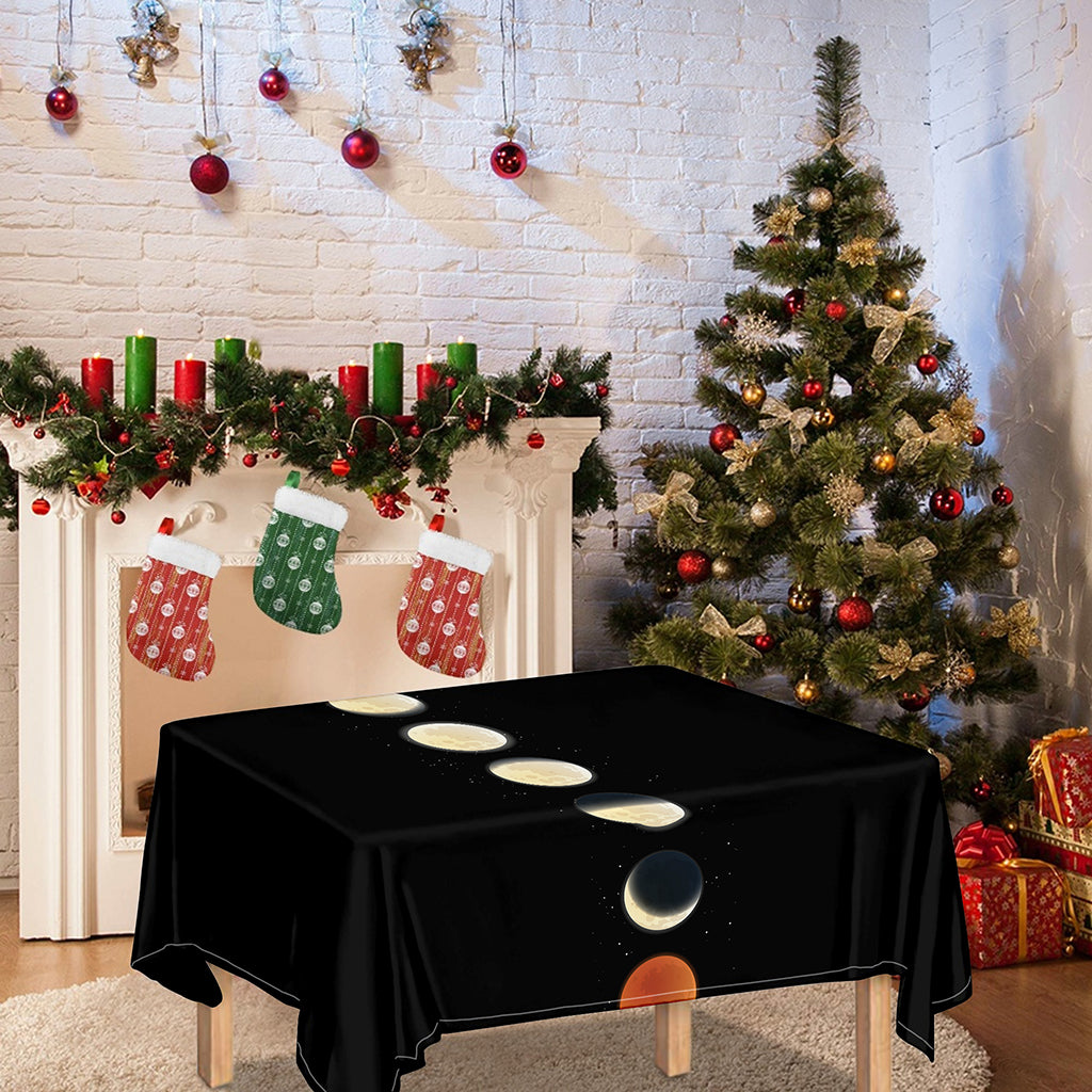 Blood Moon Lunar Phase Print Tablecloth