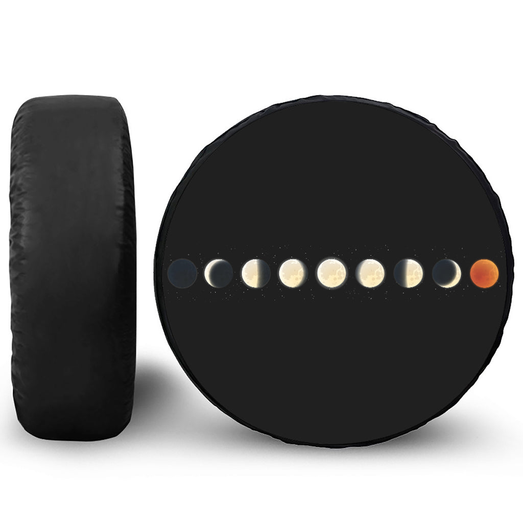 Blood Moon Lunar Phase Print Tire Cover