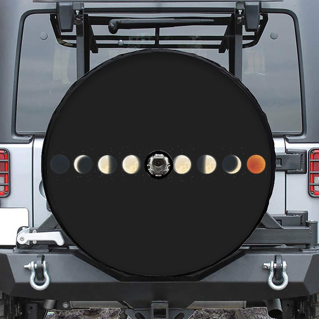 Blood Moon Lunar Phase Print Tire Cover With Camera Hole
