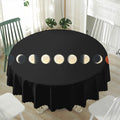 Blood Moon Lunar Phase Print Waterproof Round Tablecloth