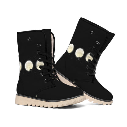 Blood Moon Lunar Phase Print Winter Boots