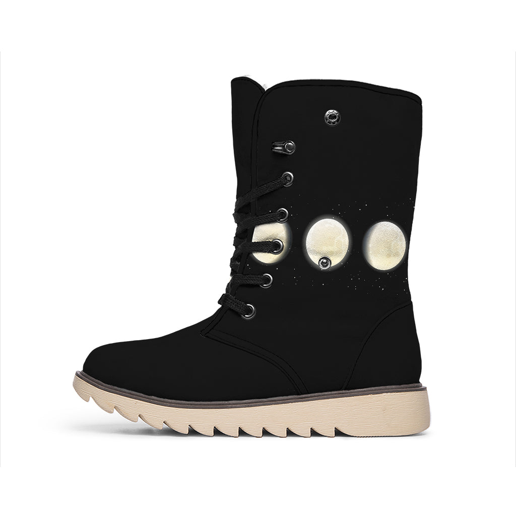 Blood Moon Lunar Phase Print Winter Boots