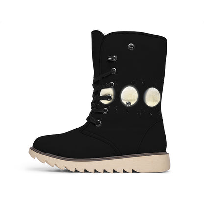 Blood Moon Lunar Phase Print Winter Boots