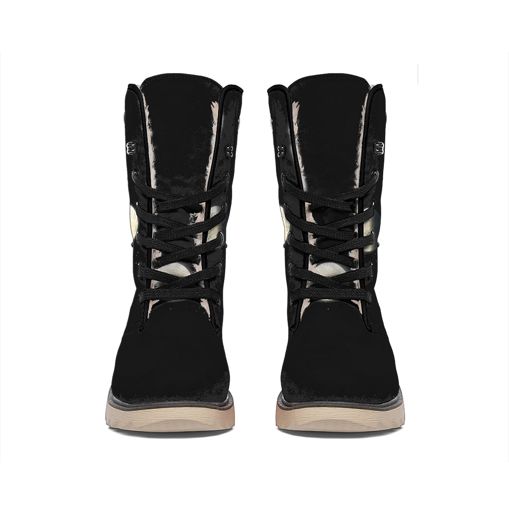 Blood Moon Lunar Phase Print Winter Boots