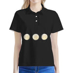 Blood Moon Lunar Phase Print Women's Polo Shirt