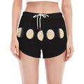 Blood Moon Lunar Phase Print Women's Split Running Shorts