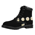 Blood Moon Lunar Phase Print Padded Collar Lace Up Boots