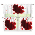 Blood Splashed Print 3 Piece Kitchen Curtains