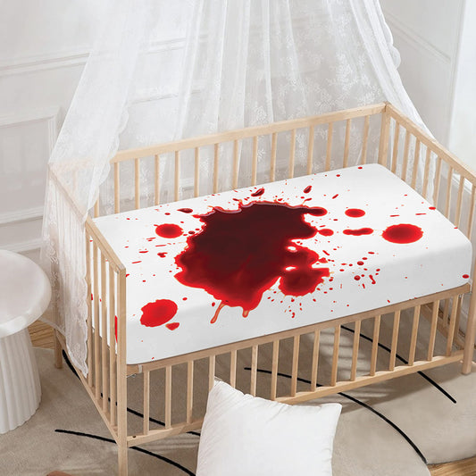 Blood Splashed Print Baby Crib Sheet