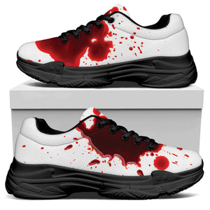 Blood Splashed Print Black Chunky Shoes