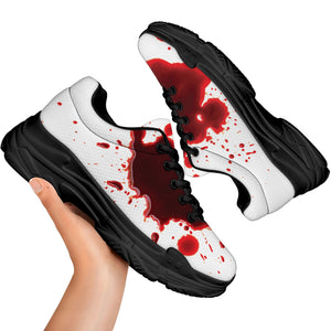 Blood Splashed Print Black Chunky Shoes