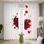 Blood Splashed Print Blackout Pencil Pleat Curtains