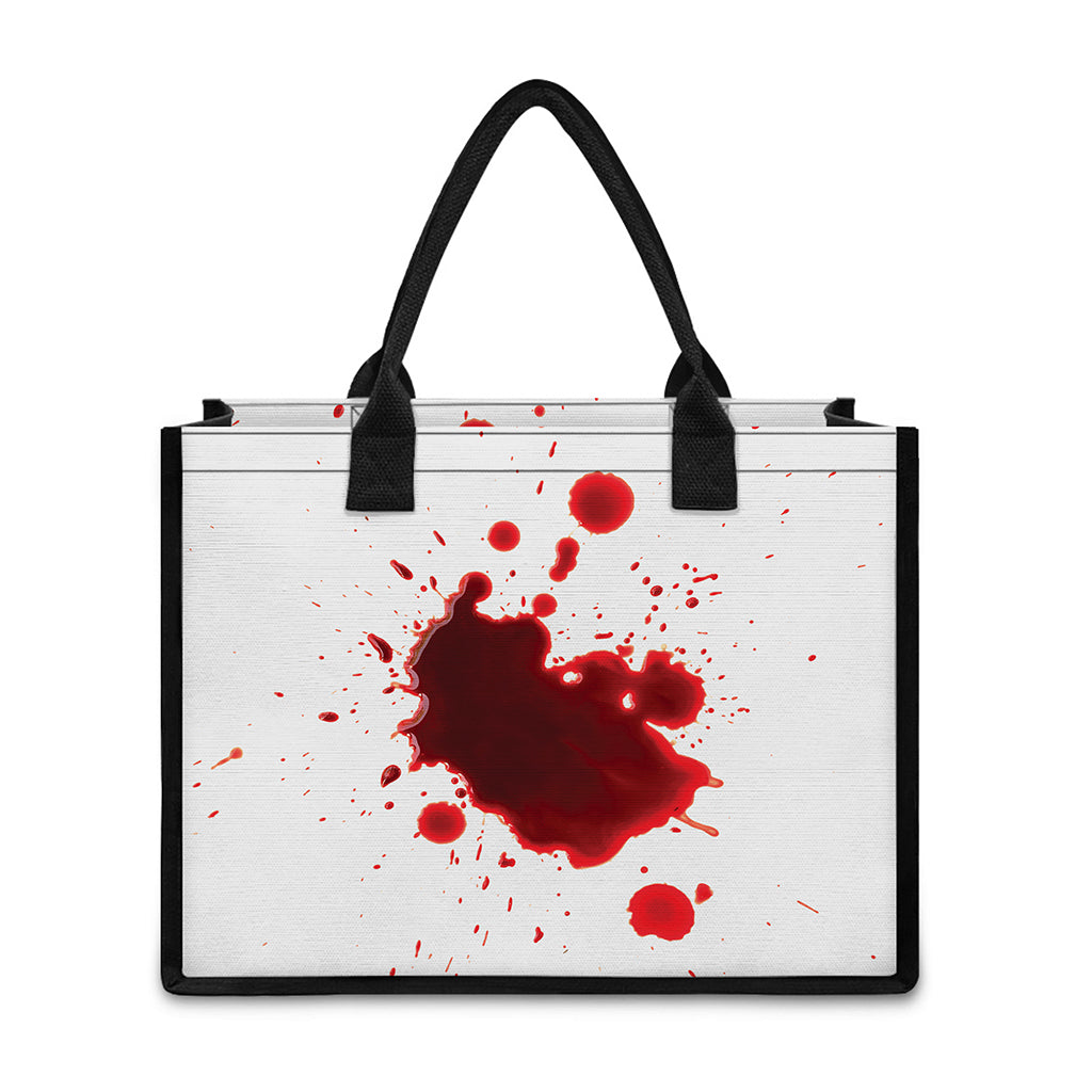 Blood Splashed Print Canvas Tote Bag