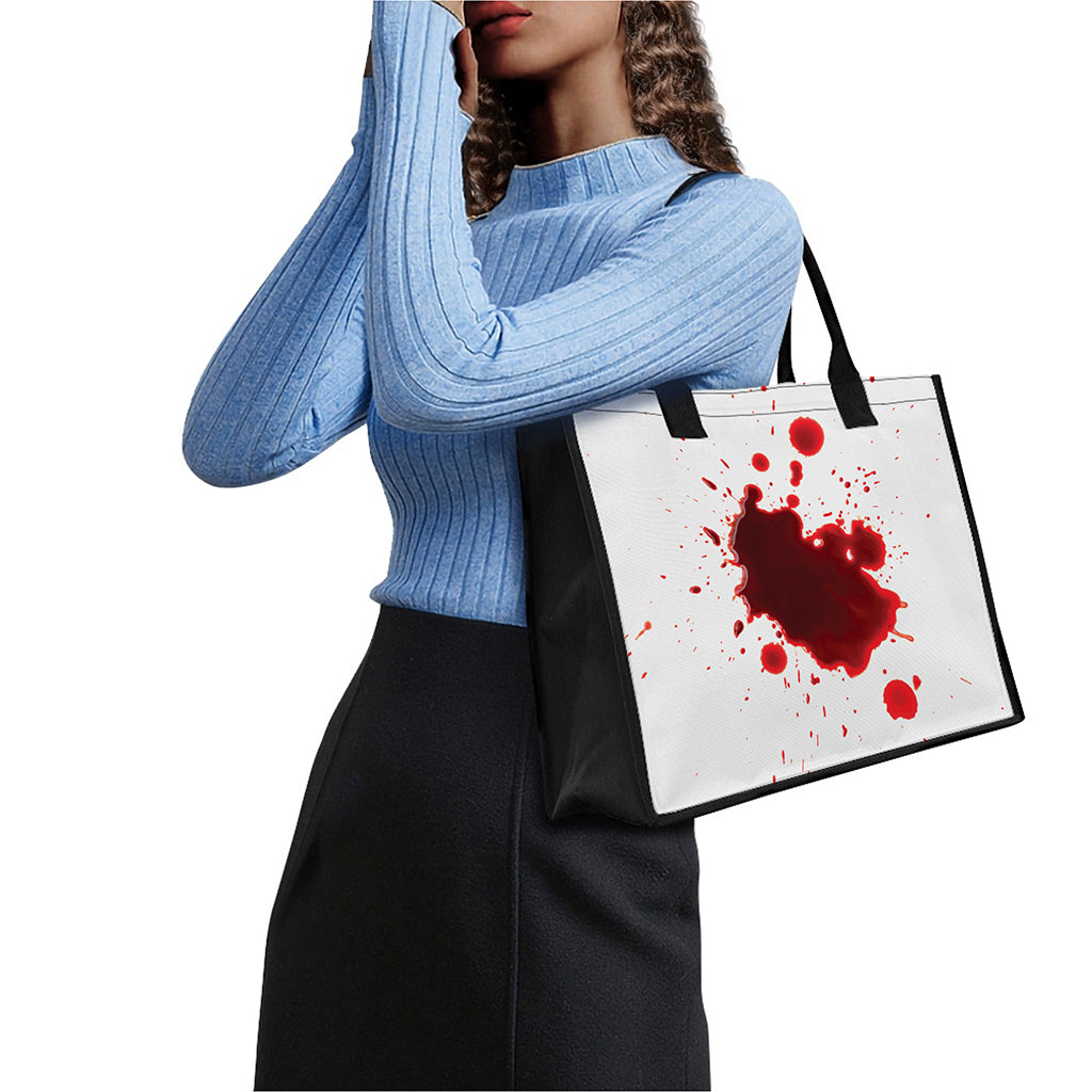 Blood Splashed Print Canvas Tote Bag