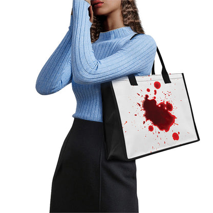Blood Splashed Print Canvas Tote Bag