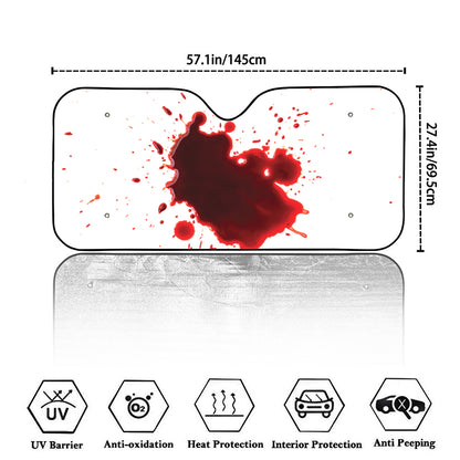 Blood Splashed Print Car Windshield Sun Shade