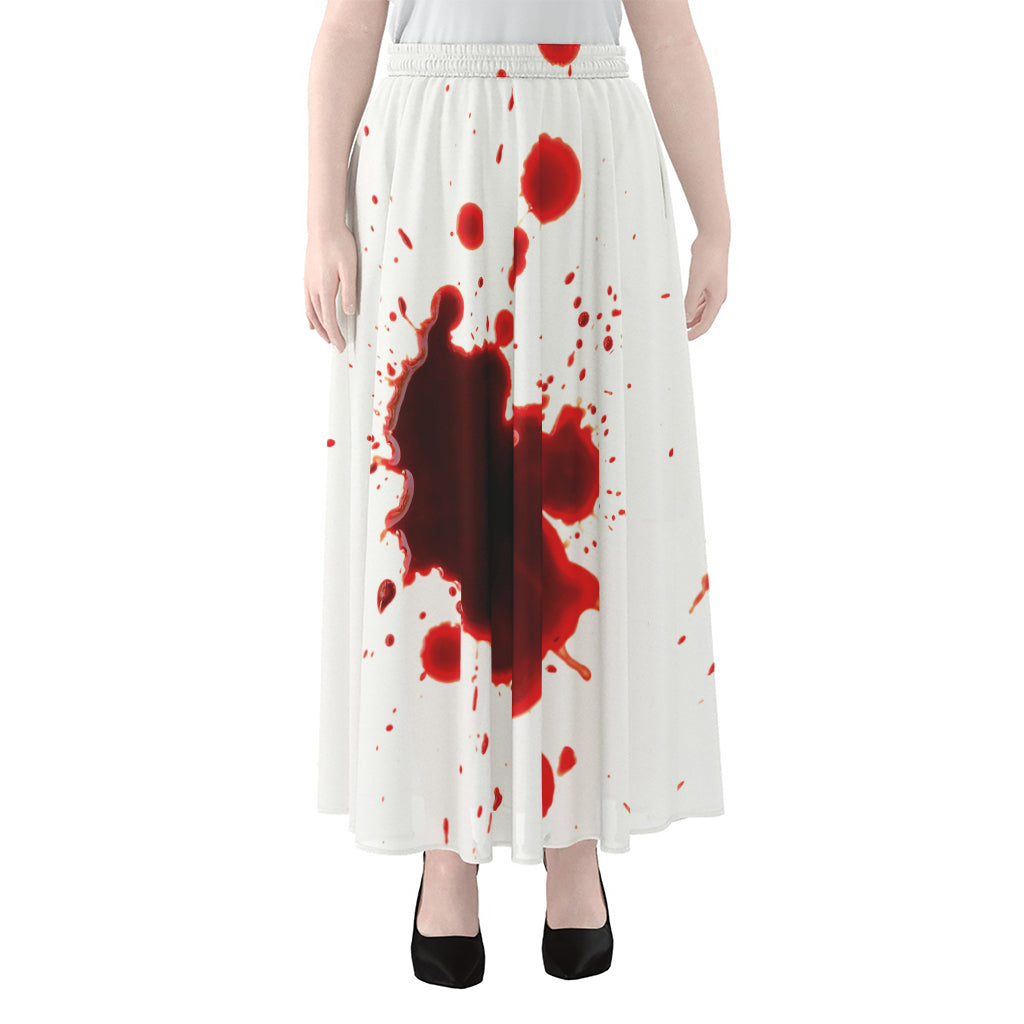 Blood Splashed Print Chiffon Maxi Skirt