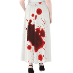 Blood Splashed Print Chiffon Maxi Skirt