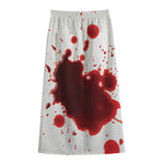 Blood Splashed Print Cotton Front Slit Maxi Skirt