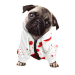 Blood Splashed Print Dog Zip Up Hoodie